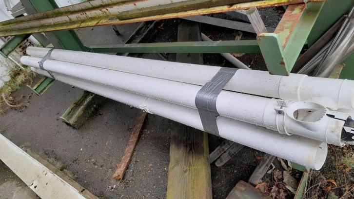 Regenpijp wit 80mm met bladvanger, Tuin en Terras, Regentonnen, Gebruikt, Kunststof, Minder dan 75 liter, Ophalen