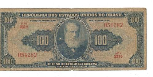 Brazilië 100 Cruzeiros 1943 P138 Serie 231A 054282 FOUT! VF, Postzegels en Munten, Bankbiljetten | Amerika, Setje, Zuid-Amerika