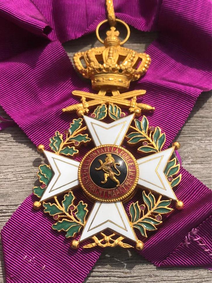 Commandeur leopold 1 vuurverguld TOP + DOOS, Verzamelen, Militaria | Algemeen, Rijkswacht, Ophalen of Verzenden