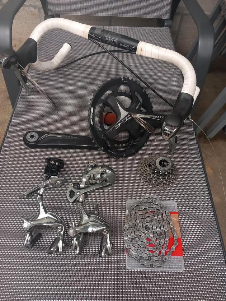 Shimano Tiagra R4500 groepset compleet, Fietsen en Brommers, Fietsonderdelen, Stuur, Ophalen