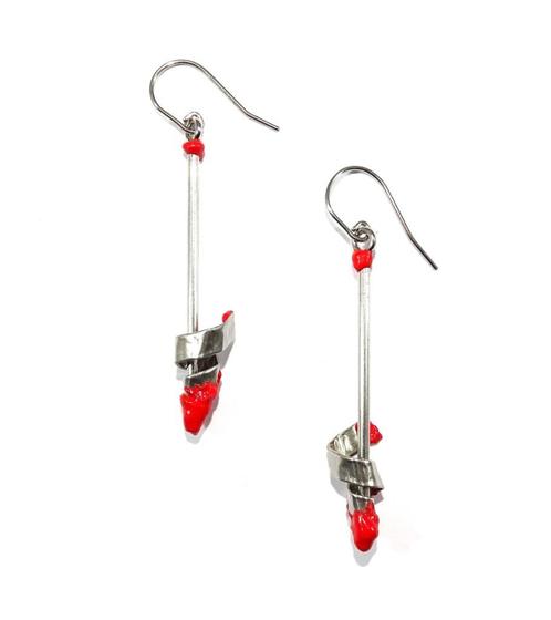 Flame Circle Oorbellen, Handtassen en Accessoires, Oorbellen, Nieuw, Rood, Verzenden