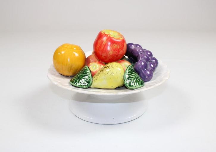 vintage fruitschaal met fruit in keramiek, Antiek en Kunst, Antiek | Keramiek en Aardewerk, Ophalen of Verzenden