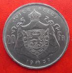 1932 Vier Belga NL 20 frank Albert 1er Pos B Port 3,5 euros, Metaal, Losse munt, Verzenden