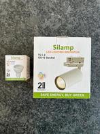 10 LED-spots witte driefasige rail, Huis en Inrichting, Lampen | Spots, Ophalen, Zo goed als nieuw, Led