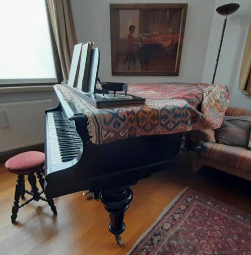 Bluthner vleugelpiano, Muziek en Instrumenten, Piano's, Gebruikt, Vleugel, Zwart, Hoogglans, Ophalen