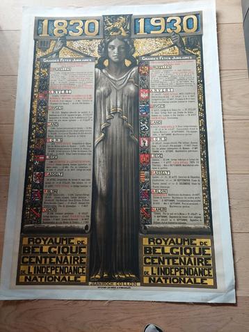 affiche 1830-1930, 100 ans indépendance Belgique