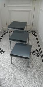 3 bijzettafeltjes, Ophalen, Gebruikt, Vierkant, 45 tot 60 cm
