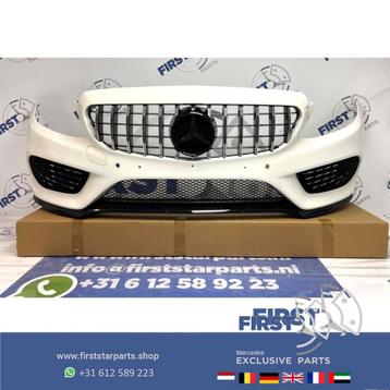 W205 C43 AMG VOORBUMPER + GT GRIL Mercedes C Klasse WIT COMP beschikbaar voor biedingen