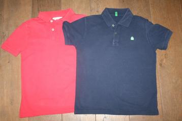 Maat 140 - set van 2x polo - Zara en Benetton