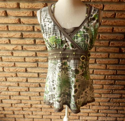 - 119- -blouse femme t.40 grise et verte - cache cache -, Vêtements | Femmes, Blouses & Tuniques, Porté, Taille 38/40 (M), Vert