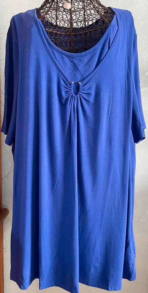 Lebek 52 mooi shirt/bloes met detail paars blauw, Kleding | Dames, Grote Maten, Zo goed als nieuw, Blouse of Tuniek, Blauw, Ophalen of Verzenden
