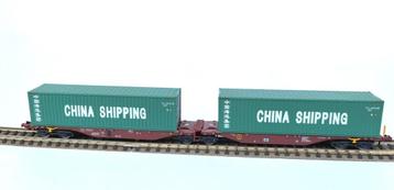 Rocky-Rail- Sggmmss 90 met 2 China Shipping containers 1/160