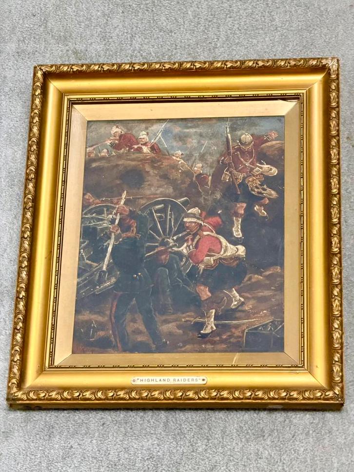 Peinture à l'huile Richard Caton Woodville Highland Raiders, Antiquités & Art, Art | Peinture | Classique, Enlèvement ou Envoi