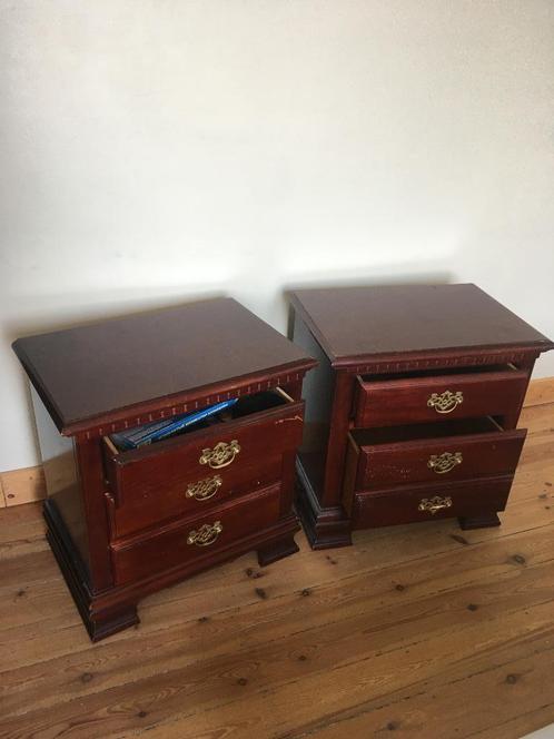 2 Indische nachtkastjes, Huis en Inrichting, Kasten | Ladekasten, Gebruikt, 50 tot 100 cm, 25 tot 50 cm, Overige materialen, 1 of 2 laden