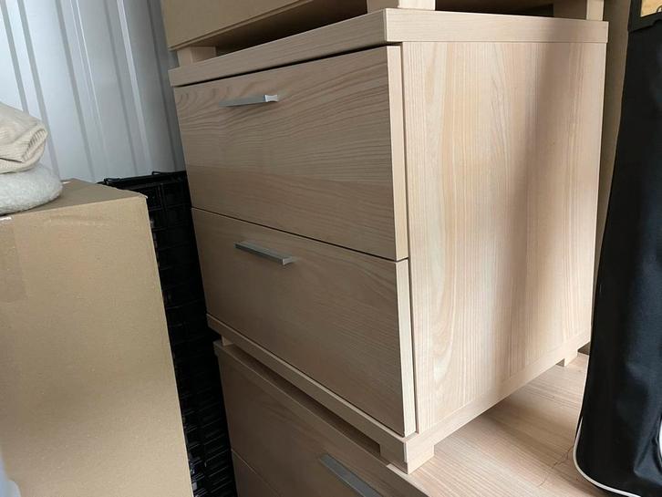 Bed + 3 kastjes, Huis en Inrichting, Slaapkamer | Bedden, Gebruikt, Tweepersoons, 160 cm, 200 cm, Hout, Crème, Ophalen