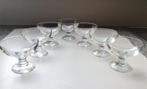 7 Vintage Reims dessert- of ijscoupes, Huis en Inrichting, Glas of Glazen, Ophalen of Verzenden, Effen, Glas