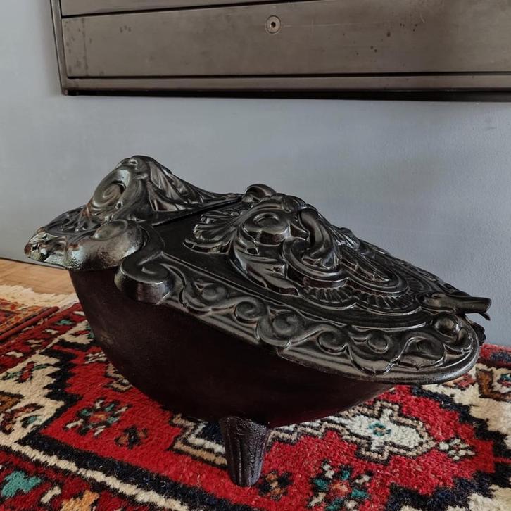 Antieke kolenbak + haardvuur tools, Antiek en Kunst, Antiek | Woonaccessoires, Ophalen