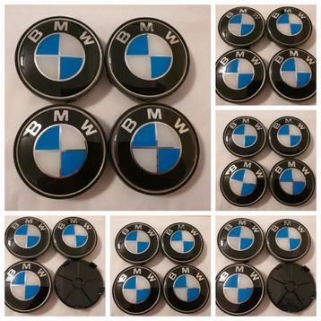 Couvre-roues BMW Ø68mm complets noir/noir blanc/bleu blanc f, Enlèvement ou Envoi, Neuf