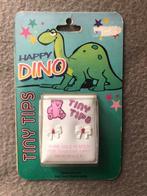 Tiny Tips, Happy Dino kinderoorbellen, wit strikje, Nieuw, Ophalen of Verzenden, Wit, Oorbellen