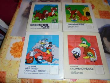 4 x oude schuifpuzzels (oa Disney ...)