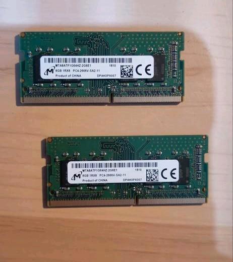 Micron 2x 8GB HP geheugen 1RX8 PC4-2666V-SA2-11, Informatique & Logiciels, Mémoire RAM, Comme neuf, Laptop, 8 GB, DDR4, Enlèvement ou Envoi
