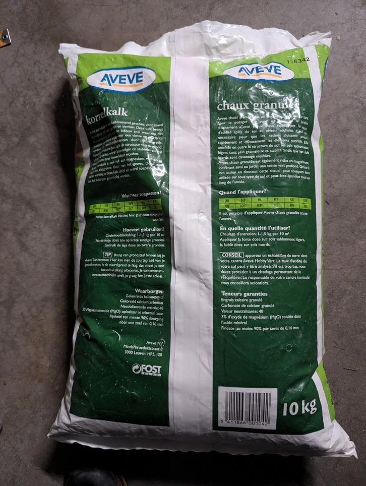 10 kg Aveve zuivere korrelkalk, Tuin en Terras, Aarde en Mest, Ophalen