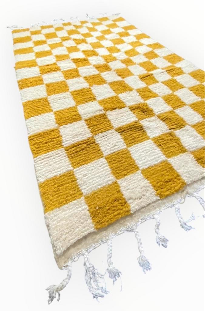 Handgemaakt Berber tapijt Modern schaakpatroon, Huis en Inrichting, Stoffering | Tapijten en Vloerkleden, Nieuw, 100 tot 150 cm
