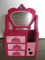 Houten juwelenkastje roze met spiegeltje, Ophalen of Verzenden, Gebruikt