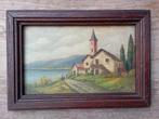 Oude landschap schilderij 1942, Antiek en Kunst, Kunst | Schilderijen | Klassiek, Ophalen of Verzenden