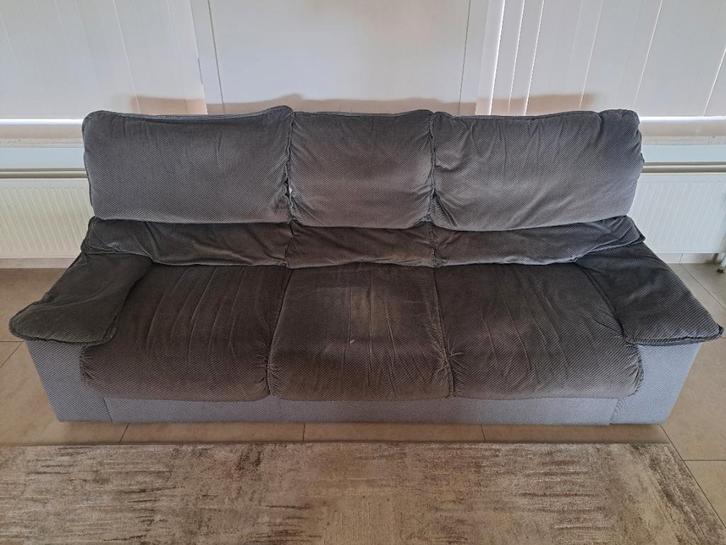 Zetel, Huis en Inrichting, Zetels | Zetels, Gebruikt, Rechte bank, Driepersoons, 150 tot 200 cm, 75 tot 100 cm, Stof, Ophalen