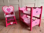 Houten poppenbed en -stoel, Kinderen en Baby's, Speelgoed | Poppen, Ophalen of Verzenden, Gebruikt, Overige typen