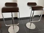 lapalma LEM barkrukken bruin leder, Maison & Meubles, Tabourets de bar, 2 tabourets, Utilisé, Cuir, 60 à 90 cm