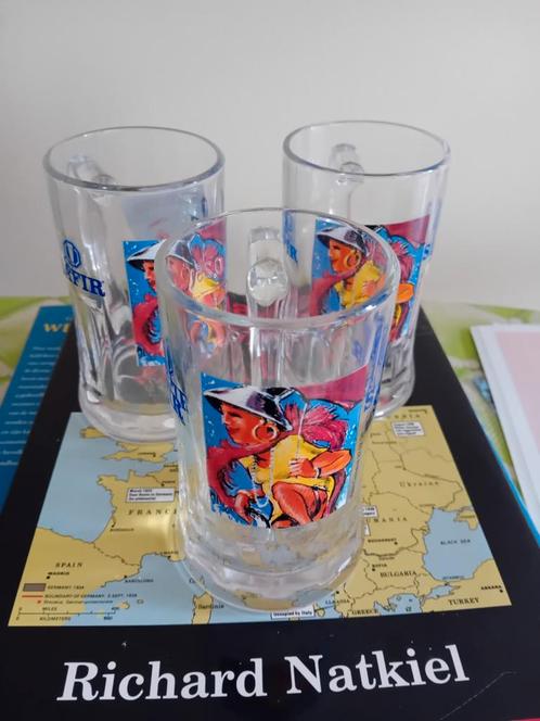 Lot 3 bierglazen SAFIR, Verzamelen, Biermerken, Zo goed als nieuw, Ophalen of Verzenden
