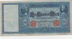 100 Mark Blauwe - 1910 Allemagne, Envoi, Allemagne, Billets en vrac