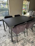 Zwarte tafel te koop, Huis en Inrichting, Tafels | Eettafels, Ophalen, Gebruikt