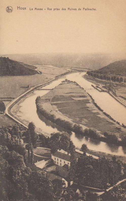 1915 - HOUX - La Meuse: vue prise des Ruines de Poilvache, Verzamelen, Postkaarten | België, Ongelopen, Namen, Voor 1920, Verzenden