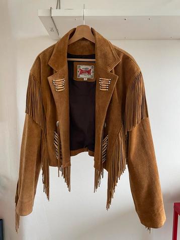 Veste en cuir suédé à franges Stockerpoint, Enlèvement, Comme neuf
