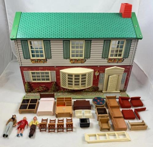 Wolverine poppenhuis lithografisch blik 1:24 vintage metaal, Verzamelen, Poppenhuizen en Toebehoren, Zo goed als nieuw, Poppenhuis