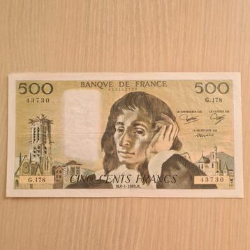 Bankbiljet 500 frank Frankrijk 1983  beschikbaar voor biedingen