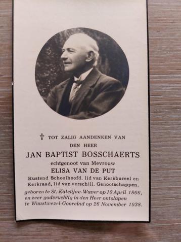 oud doodsprentje St.Katelijne-Waver/Wuustwezel-Gooreind 1938, Envoi
