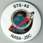Button STS-45 Nasa Dirk Frimout Atlantis 1992, Verzenden, Gebruikt