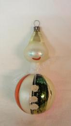Oude glazen kerstbal czechoslowakije clown, Ophalen of Verzenden, Gebruikt