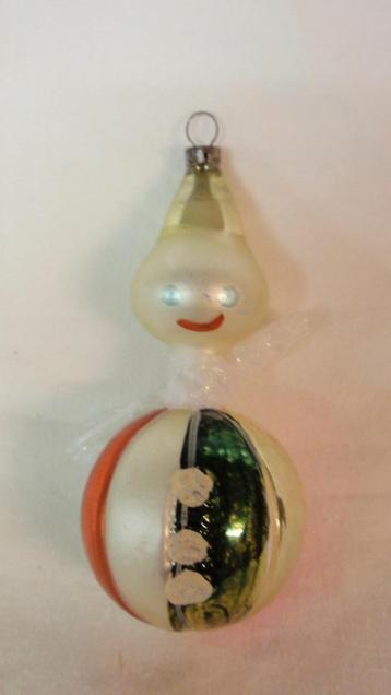 Oude glazen kerstbal czechoslowakije clown beschikbaar voor biedingen