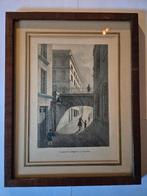 litho ' Le Pont de la Regence a Bruxelles ' 19e eeuw, Antiek en Kunst, Kunst | Litho's en Zeefdrukken, Ophalen of Verzenden