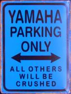 Metalen rusty-old wandplaat Yamaha Parking Only, Motoren, Ophalen of Verzenden, Nieuw
