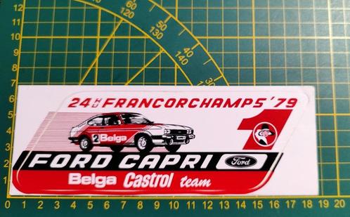 Sticker Ford Capri Belga 24h Francorchamps 1979, Collections, Autocollants, Enlèvement ou Envoi