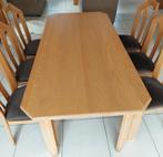 Eiken eettafel met 6 stoelen, Huis en Inrichting, Ophalen, Gebruikt, Eikenhout, 50 tot 100 cm