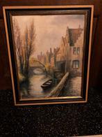 Peinture Robert Frénay - Vieux quai de Bruges, Antiek en Kunst, Ophalen