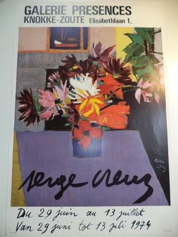 CREUZ Serge 1974 affiche litho expo Knokke Gal. Présences beschikbaar voor biedingen