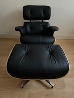 Lounge chair XL replica palissander hout zwart leder, Nieuw, Vintage, Ophalen of Verzenden, Hout